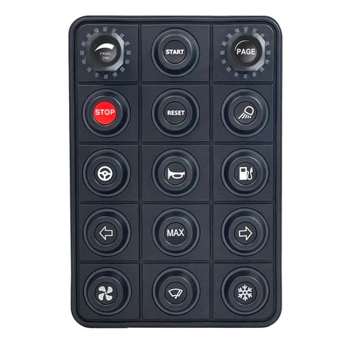 Link CAN keypad 15 button with rotary encoders available at Autech Store Auckland advanced ECU control panel for motorsport functions and precision control setup