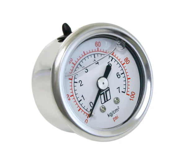 Turbosmart FPR Gauge 0-100psi TS-0402-2023 liquid filled fuel pressure gauge designed for precise monitoring of fuel pressure in Turbosmart FPR series systems with 1/8 NPT fitting Autech Store Auckland automotive performance instrument